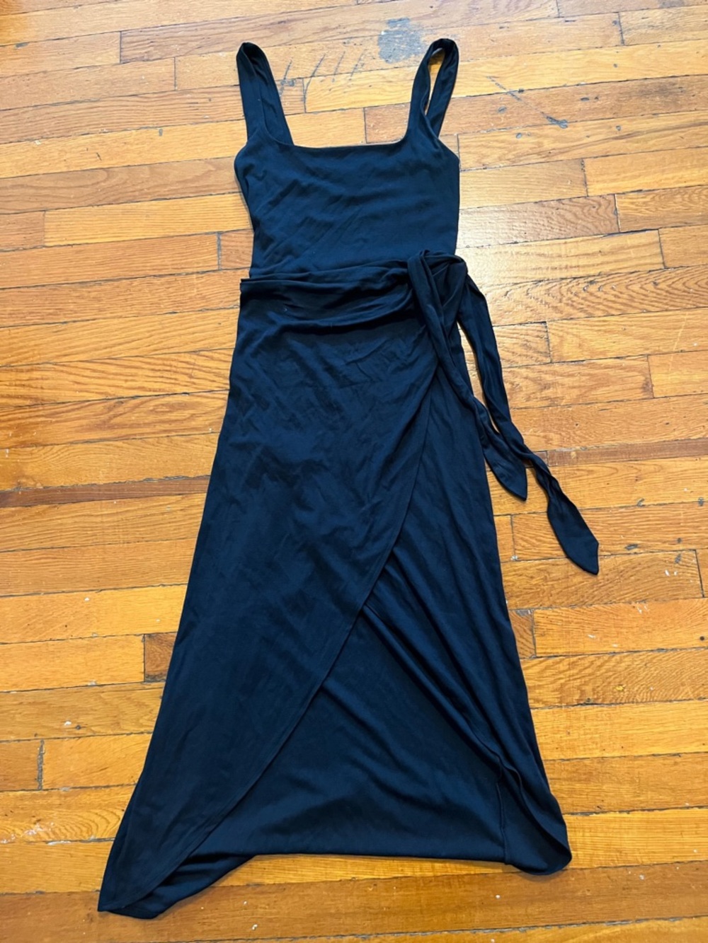 Wilfred Black Sleeveless Wrap Maxi Dress